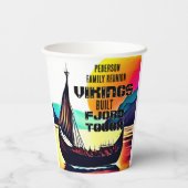 Grappig Vikingschip "Fjord Tough" Papieren Bekers (Achterkant)