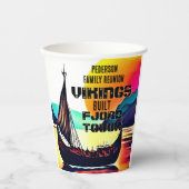 Grappig Vikingschip "Fjord Tough" Papieren Bekers (Voorkant)