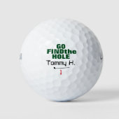 Grappig vind het gat gepersonaliseerd golfballen (Voorkant)