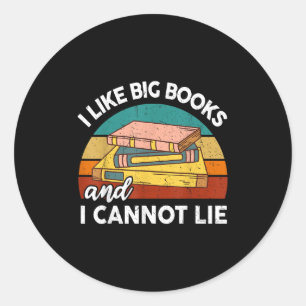Grappig vind ik grote boeken, kan niet liegen Nerd Ronde Sticker