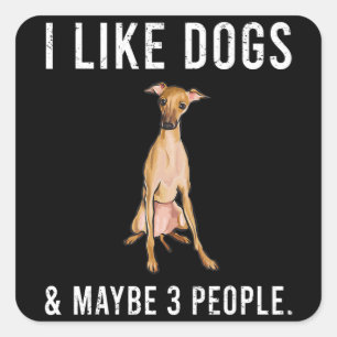 grappig vind ik italiaanse griezelhonden vierkante sticker