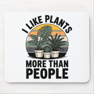 Grappig vind ik planten leuker dan mensen ontwerp muismat