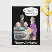 Grappig vinden van de Juiste Bra die oude dame koo Kaart (Gele Bloem)