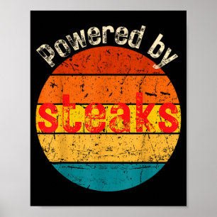 Grappig vintage aangedreven door biefstukken carni poster