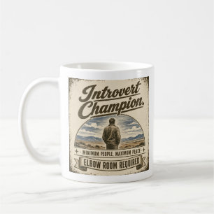 Grappig vintage-achtig introvert ontwerp koffiemok