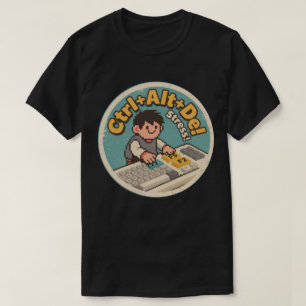 Grappig Vintage Ctrl+Alt+Del Stress Retro Design T-shirt
