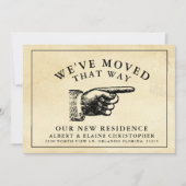 Grappig Vintage Hand Nieuw Adres Aankondiging (Voorkant)