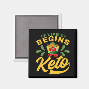 Grappig Vintage Leven begint na Keto Grappige Spre Magneet