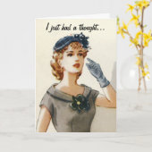 Grappig vintage modewenskaart kaart (Gele Bloem)