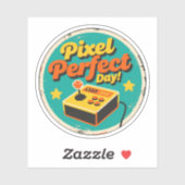 Grappig Vintage Pixel Perfect Dag Retro Design Sticker (Vel)