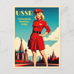 Grappig Vintage Reizen Sovjet-USSR Koude Oorlog Hu Briefkaart