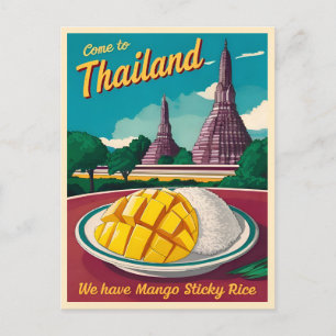 Grappig Vintage Reizen Thailand Humor Retro Graphi Briefkaart