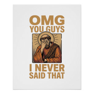 Grappig Vintage Religieus Facepalm Citaat Shirt On Perfect Poster