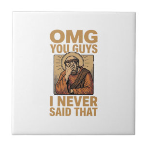 Grappig Vintage Religieus Facepalm Citaat Shirt On Tegeltje