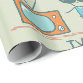 Grappig Vintage Televisie Doodle Karakter Cadeaupapier (Rol Hoek)