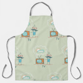 Grappig Vintage Televisie Doodle Karakter Schort (Voorkant)
