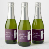 Grappig Violet Mousserende Wijn Mini Flesje Label Sparkling Wijnetiket (Flessen)