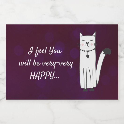 Grappig Violet Mousserende Wijn Mini Flesje Label Sparkling Wijnetiket (Enkel label)