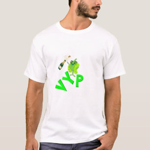 Grappig VIP-champagnefeest groen karakter T-shirt