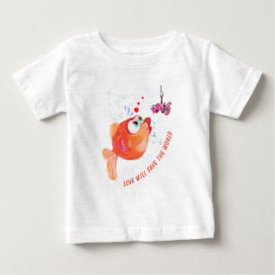 Grappig Vis en Worm Baby T-shirt