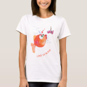 Grappig Vis en Worm T-Shirt - Aangepaste tekst (Voorkant)