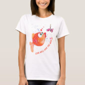 Grappig Vis en Worm T-Shirt - Aangepaste tekst (Voorkant)