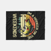 Grappig vis shirt Ik ben een op de weekenden Byss  Fleece Deken (Voorkant (Horizontaal))