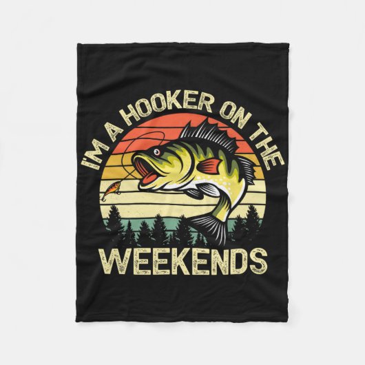 Grappig vis shirt Ik ben een op de weekenden Byss  Fleece Deken (Voorkant)