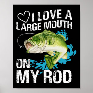 Grappig vis shirt. Ik hou van een grote mond op mi Poster