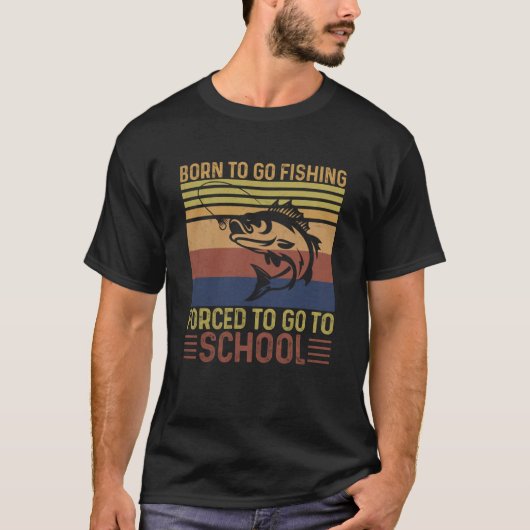 Grappig vis shirt voor mannenGeboren om te gaan vi (Voorkant)