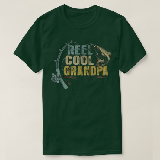 Grappig Vis t-shirt Reel Cool Opa TShirt (Design voorkant)