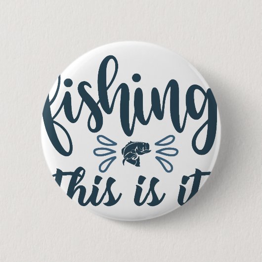 Grappig Vis T-shirt Ronde Button 5,7 Cm (Voorkant)