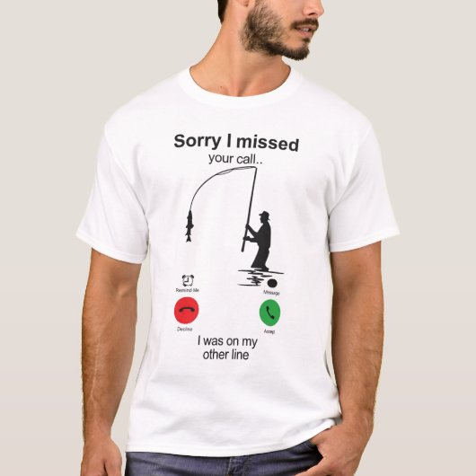 Grappig Vis T-shirt – “Sorry dat ik je oproep gemi (Voorkant)