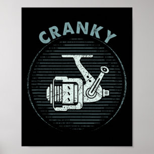 Grappig vis T-shirt voor mannen Chagrijnig Poster