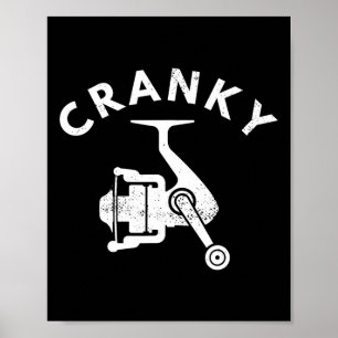 Grappig vis T-shirt voor mannen Chagrijnig vis T-s Poster