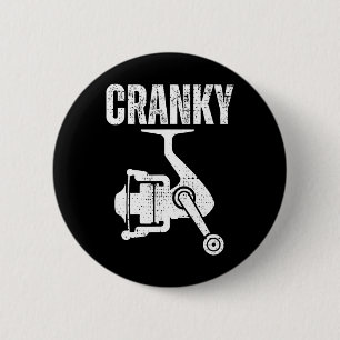 Grappig vis T-shirt voor mannen Chagrijnig vis T-s Ronde Button 5,7 Cm