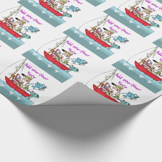 Grappig visgrappen geschenk gepersonaliseerd cadeaupapier (Hoek)