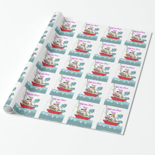 Grappig visgrappen geschenk gepersonaliseerd cadeaupapier