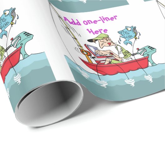 Grappig visgrappen geschenk gepersonaliseerd cadeaupapier (Rol Hoek)