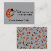 Grappig visitekaartje van de garnalen van zeevruch (Voorkant / Achterkant)