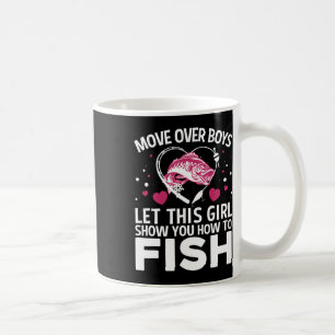 Grappig visontwerp voor meisjes vrouwen visser vis koffiemok