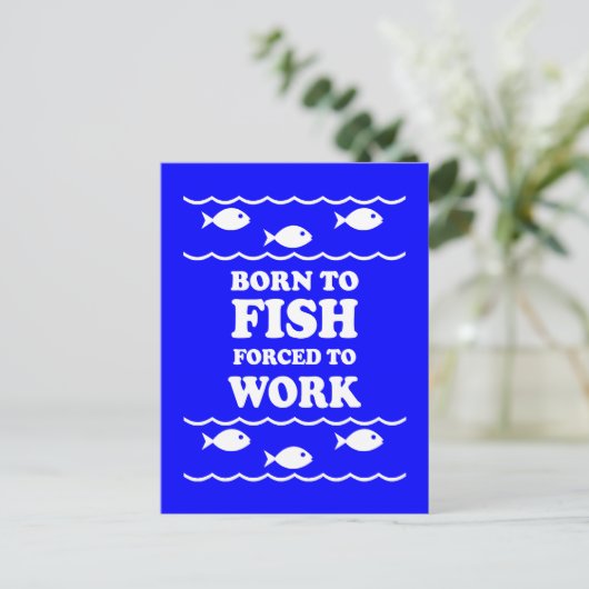 Grappig vissen briefkaart (Staand voorkant)