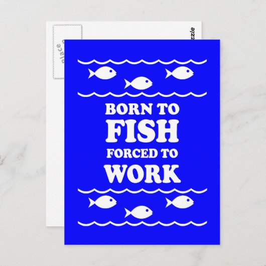 Grappig vissen briefkaart (Voorkant / Achterkant)