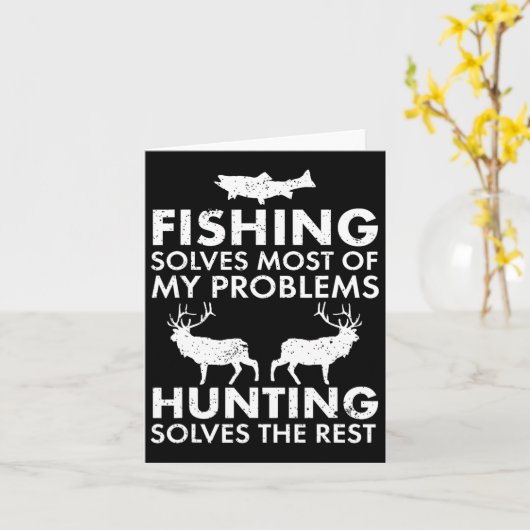 Grappig vissen en jagen cadeau Kerst humor Jacht Kaart (Gele Bloem)