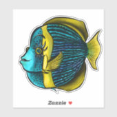 Grappig vissen met eyelashes oceaanbiologie sticker (Vel)