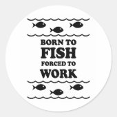 Grappig vissen ronde sticker (Voorkant)