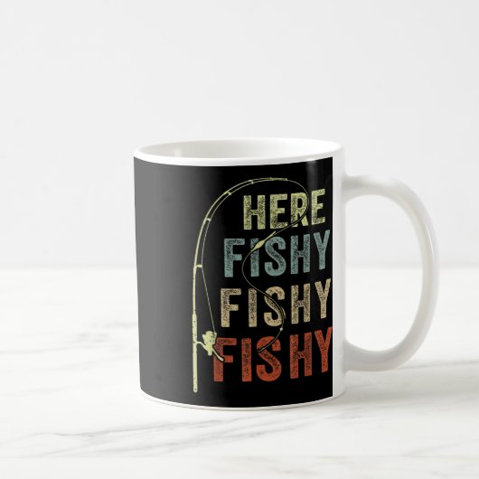 Grappig Vissen-shirt hier-fishy door vader vrouwen Koffiemok (Rechts)