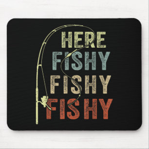 Grappig Vissen-shirt hier-fishy door vader vrouwen Muismat