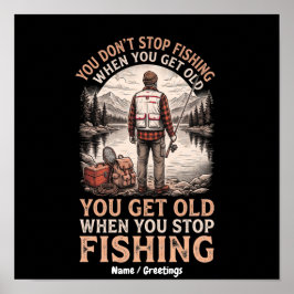 Grappig Visserij Citaat Vintage Buitenman Pensioen Poster
