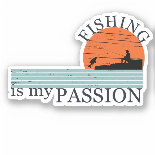 Grappig visserij gezegde sticker (Voorkant)